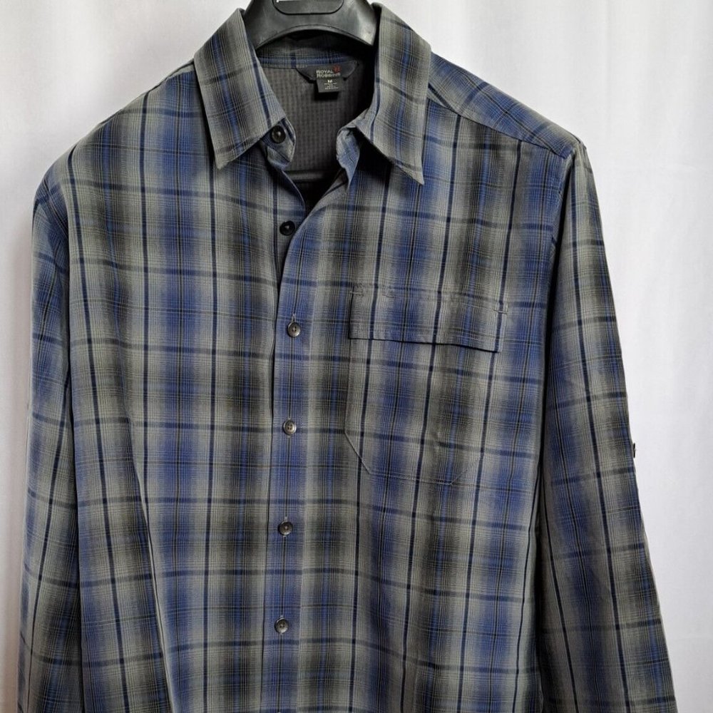 ROYAL ROBBINS SHIRT Sz MEDIUM modal SUBLIME & SOFT PLAID GORPCORE COTTAGECORE